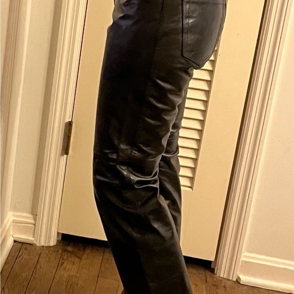 Leather -straight leg jean. Great condition - Picture 4 of 11
